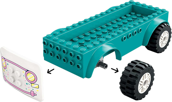 Camion de înghețată LEGO Friends Heartlake City, set de joacă pentru jocuri de rol, set de construcție cu 2 figurine și un iepuraș, jucărie pentru fete de la 4 ani, jucărie de construcție cu minifigurine ale personajelor 42644 Seturi de constructie Besuche den LEGO-Store