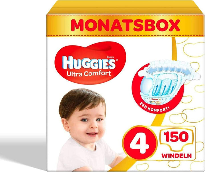 Scutece pentru bebeluși Huggies Ultra Comfort Disney, dimensiune 4 cutie lunară, 150 bucăți (3 x 50) Mama si Copilul Naty Shop Ultra Comfort Marime 4