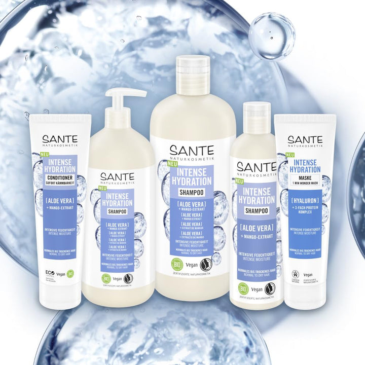 SANTE Natural Cosmetics Șampon de hidratare intensă Aloe Vera + extract de mango Duș și baie Naty Shop