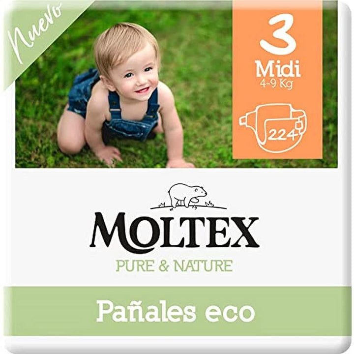 Scutece ecologice, alb cu design imprimat, diverse marimi Mama si Copilul Naty Shop Größe 3 (224 Stück)