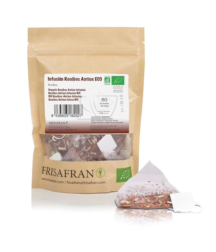 FRISAFRAN | Ceai verde organic Mint Gunpowder în piramide 30 unități | 60G | Antioxidant | Ceai verde japonez | Digestiv | Băutură răcoritoare | Infuzie de mentă | Ceai pur | Frunze de mentă | Cald-rece