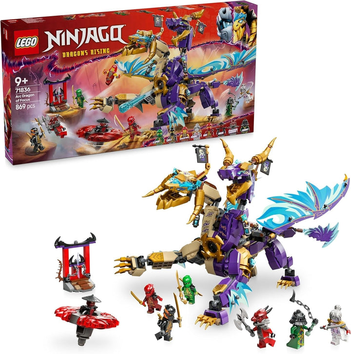 LEGO NINJAGO Lightbow Dragon - jucărie cu 8 minifigurine și o rotiță Spinjitzu - jucărie de construcție ninja interactivă pentru băieți și fete de peste 9 ani - idee de cadou pentru fani 71836 Seturi de constructie Besuche den LEGO-Store Titlu implicit