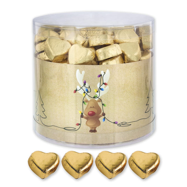 Günthart 150 bucăți Inimioare de ciocolată aurite cu umplutură de turtă dulce, 1.2 KG Bomboane de Ciocolata Naty Shop Default Title