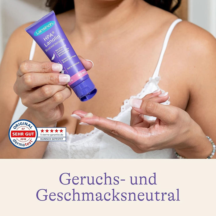 Lansinoh HPA Lanolin Brustwarzensalbe, 10 Ml - 100% Natürlich - Beruhigt & Schützt Beanspruchte Brustwarzen - Klimaneutral, 10940, Farblos Accesorii Hrana si Alaptare Bebe Naty Shop
