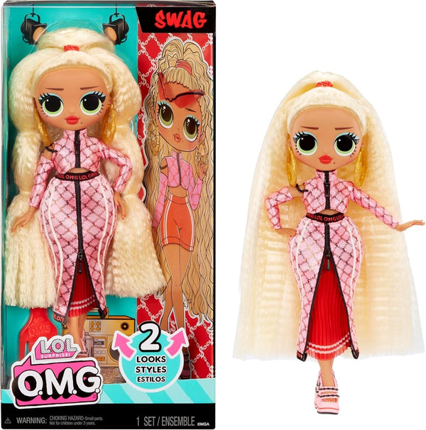 L.O.L. Surpriză! Păpușă de modă OMG - Swag - cu numeroase surprize, inclusiv modă schimbabilă și accesorii fabuloase - grozavă pentru copii de la 4 ani, roz Papusi Naty Shop Swag Seria 4