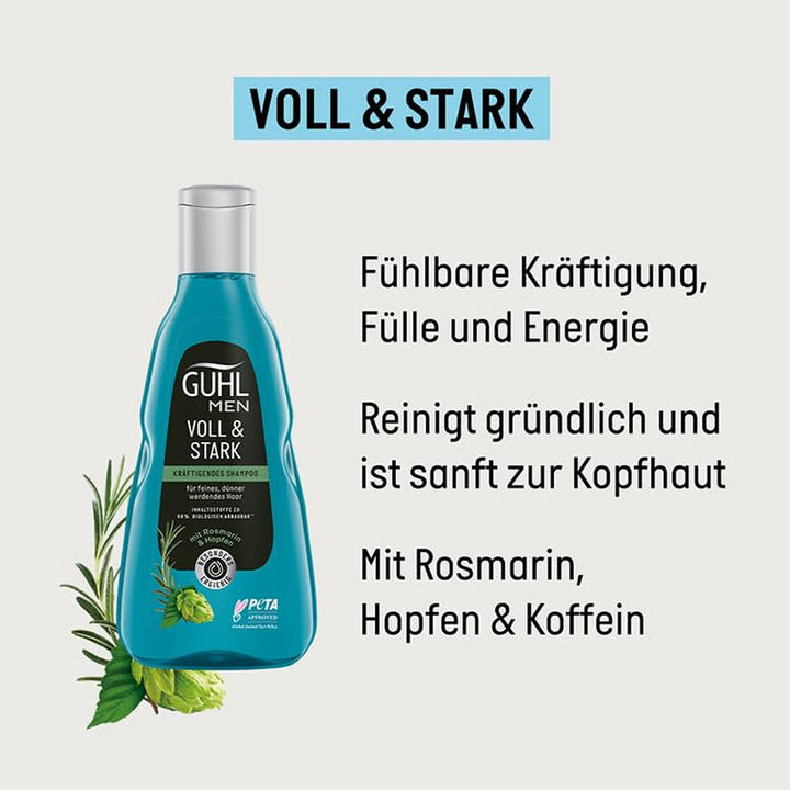 Guhl Men Full & Strong Shampoo - Tipul de păr: Subțire, fin, normal Duș și baie Guhl