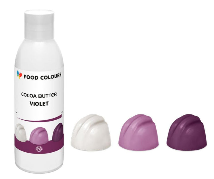 Food Colors, Colorant alimentar pe bază de unt de cacao pentru ciocolată, praline, mase grase și creme, violet, 100 grame Coloranti Alimentari Naty Shop