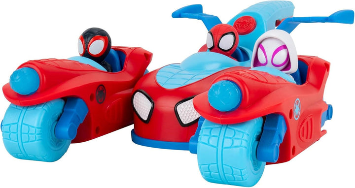 Spidey și superprietenii săi SNF0346 - Team Split Racer, vehicul 3 în 1 cu sunet, vârsta 3+ Papusi Naty Shop