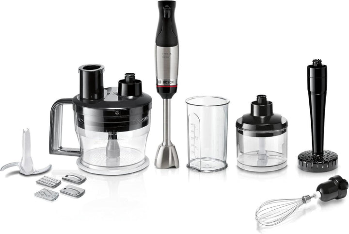 Bosch Stabmixer Ergomaster Serie 6 MSM6M673, 10 Jahre Motorgarantie, Edelstahl-Klingen, Verschleißfreie Keramik-Kupplung, Luftkühlung, Zerkleinerer, Kartoffelstampfer, Schneebesen, 1000 W Bucatarie Naty Shop
