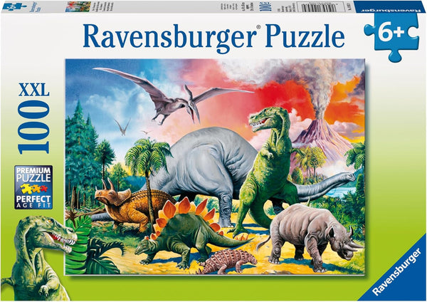 Ravensburger puzzle pentru copii - 10957 Printre dinozauri - Dino puzzle pentru copii de 6 ani și peste, cu 100 de piese în format XXL Puzzle Naty Shop Singur