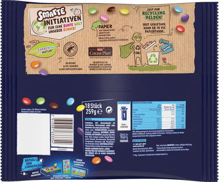 Nestlé SMARTIES Mini XXL, Chipsuri de ciocolata colorate, 259 grame Bomboane de Ciocolata Naty Shop