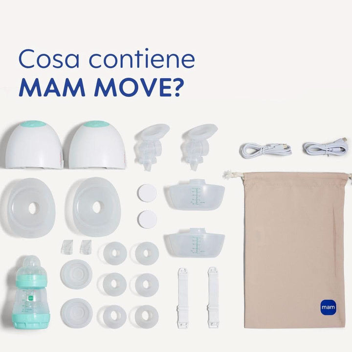 MAM Move Pompă de sân dublă, portabilă, 3 moduri de funcționare și 5 niveluri de intensitate Accesorii Hrana si Alaptare Bebe Naty Shop