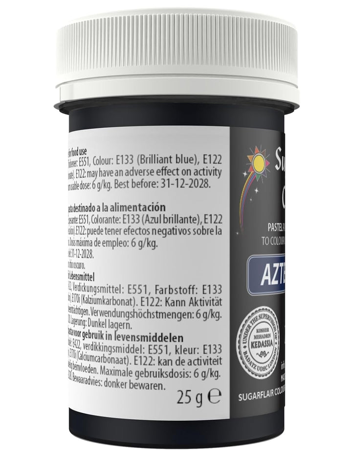 Sugarflair Lebensmittelfarbe Pasta Pastel Aztec Blue, Pasta Lebensmittel Farbe Für Fondant Und Marzipan, Spectral Concentrated Paste Colours - 25G Coloranti Alimentari Naty Shop