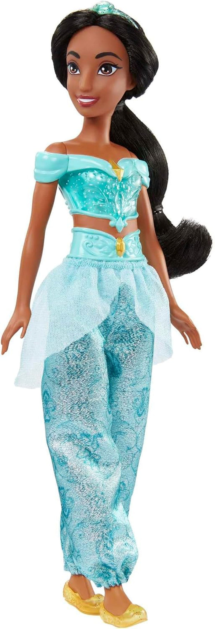 Jucărie Mattel Disney Princess, păpușă mobilă Jasmine Fashion cu haine și accesorii strălucitoare, inspirată de filmul Disney, cadou pentru copii, HLW12 Papusi Naty Shop