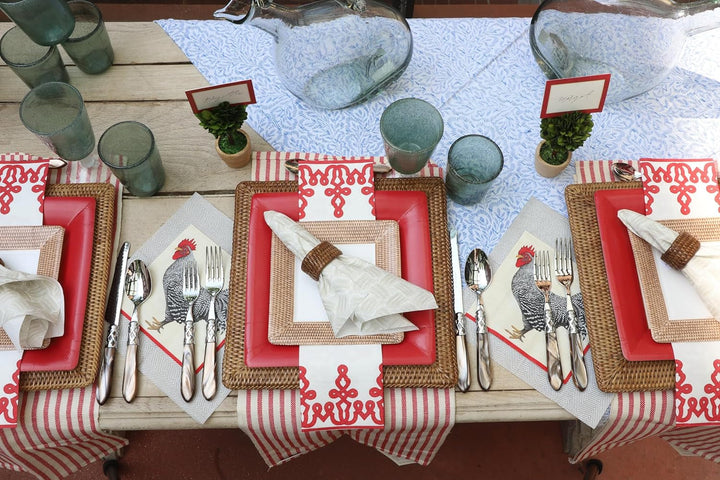 Șervețele de hârtie Dessin Passementerie, lenjerie, roșu, 12 bucăți per pachet