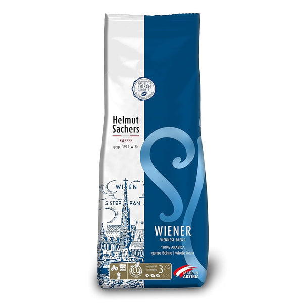 Helmut Sachers Kaffee - amestec vienez, cafea Viennese Melange din boabe Arabica de primă clasă, prăjite în Austria Cafea Naty Shop 500 grame Amestec vienez