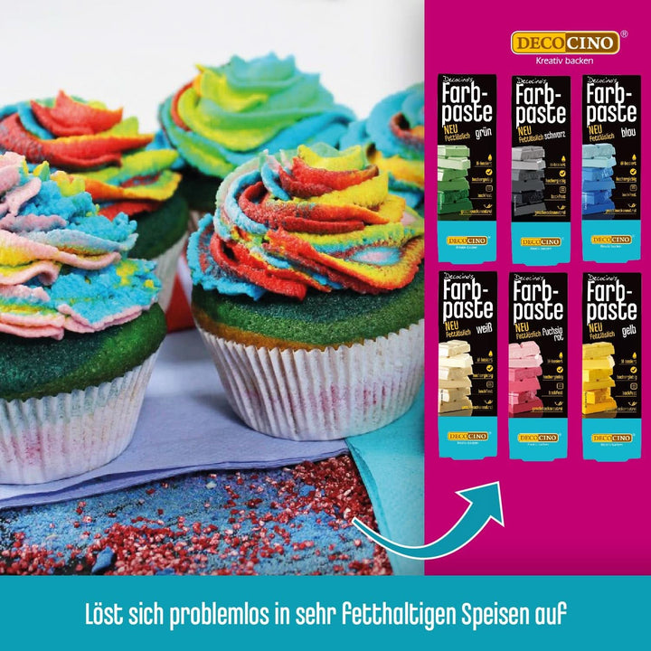 Decocino, Set coloranti alimentari liposolubili, AZO - free, set 6 coloranti x 15 g Coloranti Alimentari Naty Shop