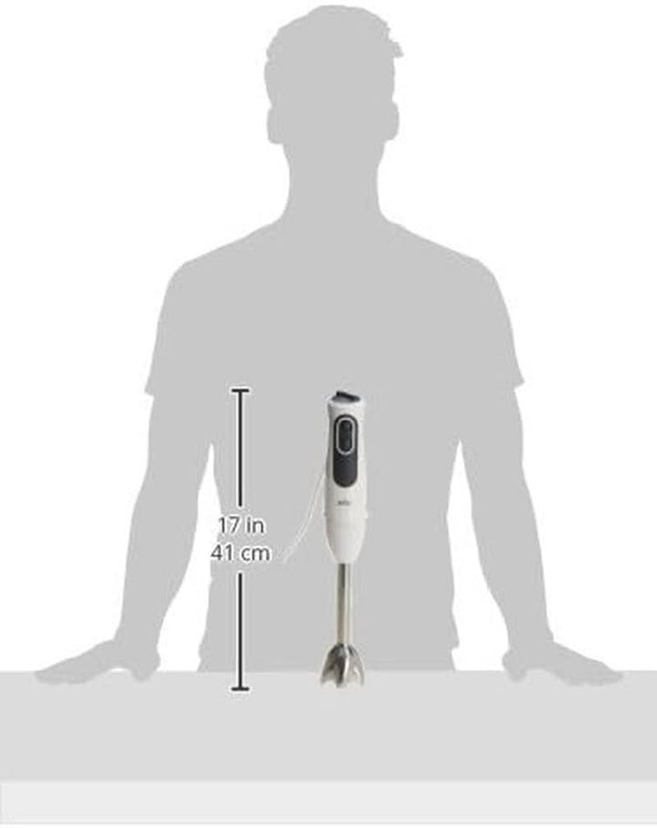 Braun Multiquick 3 MQ 3135 Sauce Stabmixer – Pürierstab Mit 11 Geschwindigkeiten plus Turbo-Stufe & Edelstahl-Mixfuß, 750 Watt, Inkl. 600 Ml Mix-/Messbecher, Schneebesen & Zerkleinerer, Weiß/Grau Bucatarie Naty Shop