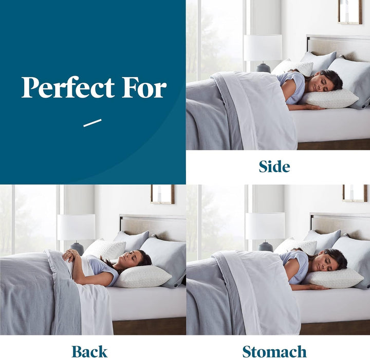 LUCID 45 X 70 Cm Pernă din spumă de memorie mărunțită - Rayon din bambus - Protecție laterală, pentru spate și stomac Perne standard Naty Shop