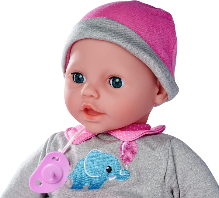 Simba 105140066 - Laura Interactiv, păpușă cu corp moale cu ochi adormiți, bolborosește când se mișcă, bea din biberon și doarme, 40cm, păpușă de la 2 ani Papusi Naty Shop