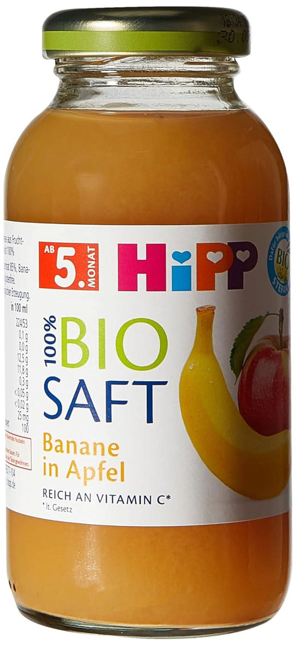Hipp Banană-măr Organic, pachet de 6 (6 X 200 ml) Mama si Copilul Naty Shop 6 x 200 ml Banană și măr