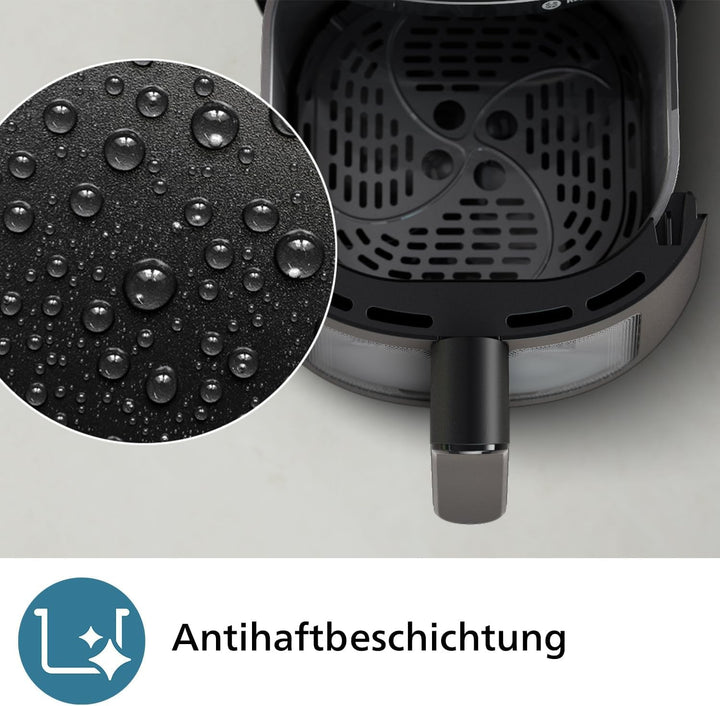 Philips Airfryer seria 2000 4.2L - Ecran tactil digital, 13 opțiuni de gătit, 9 funcții presetate, Până la 90% mai puțină grăsime cu tehnologia Rapidair, putere 1500W Electrocasnice Naty Shop