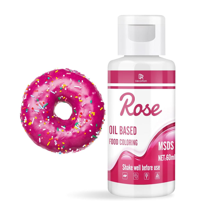 Fettlösliche Lebensmittelfarbe Für Schokolade - 60Ml Ölbasis Lebensmittelfarben Für Fondant, Torten Dekoration, Backen - Flüssige Food Coloring Für Kakaobutter, Buttercream, Kuchen (Schwarz) Naty Shop Rose