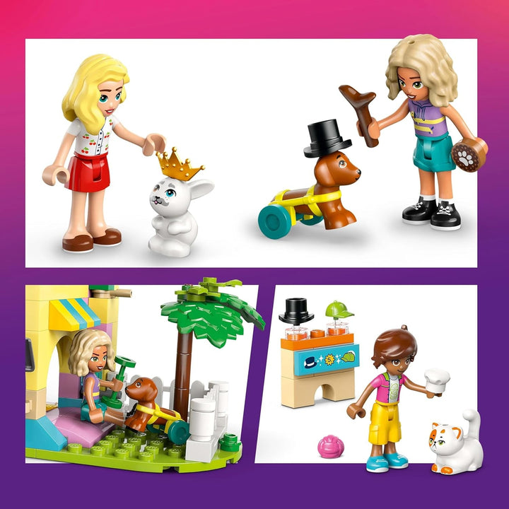 Magazin de accesorii pentru animale LEGO Friends, set de joacă pentru jocuri de rol, jucărie educativă pentru fete de la 6 ani, 3 minifigurine și 3 figuri de animale, pisică, câine și iepuraș, idee de cadou pentru copii 42650 Seturi de constructie Besuche den LEGO-Store