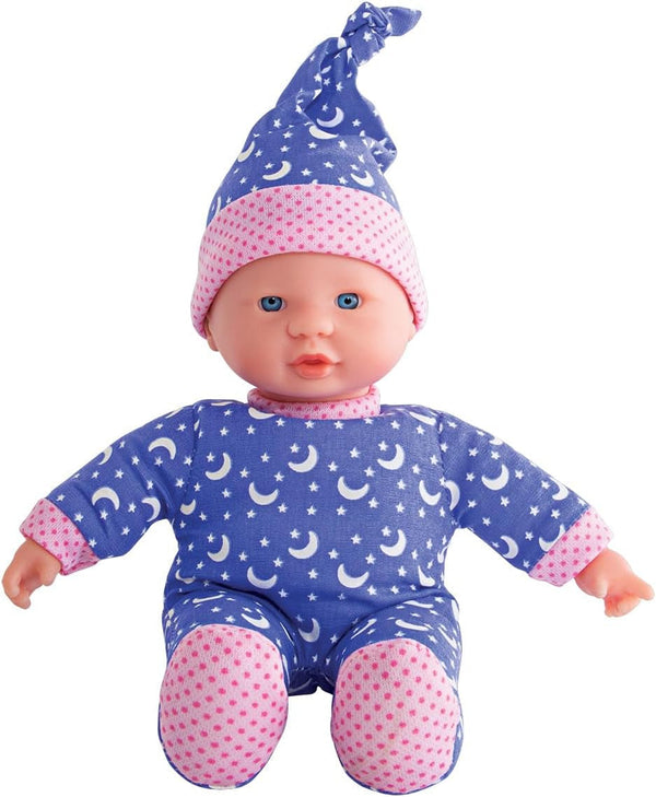 Simba 105010010 - Laura Little Star, păpușă cu corp moale în rochiță dulce și șapcă cu luni și stele strălucitoare, 20 cm, strălucește în întuneric, păpușă pentru copii de la 12 luni, albastru Papusi Naty Shop Titlu implicit