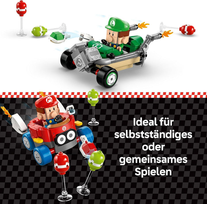LEGO Mario Kart - Baby Mario Vs. Baby Luigi, figuri Nintendo de colecționat, 2 vitezomani de jucărie construibile, cadou pentru băieți, fete și gameri cu vârsta peste 8 ani, jucărie de aventură 72034 Seturi de constructie Besuche den LEGO-Store