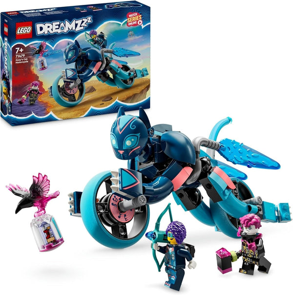 Motocicleta pisicii lui Zoey LEGO Dreamzzz 2 în 1, cadou pentru copii cu vârsta peste 7 ani, figurină de animale de reconstruit, motocicletă de jucărie, set de joacă fantezie pentru băieți și fete 71479 Seturi de constructie Besuche den LEGO-Store Titlu implicit