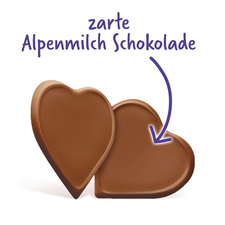 Milka, tablete de ciocolata cu lapte sub forma de inima, 10 x 130 grame Bomboane de Ciocolata Naty Shop