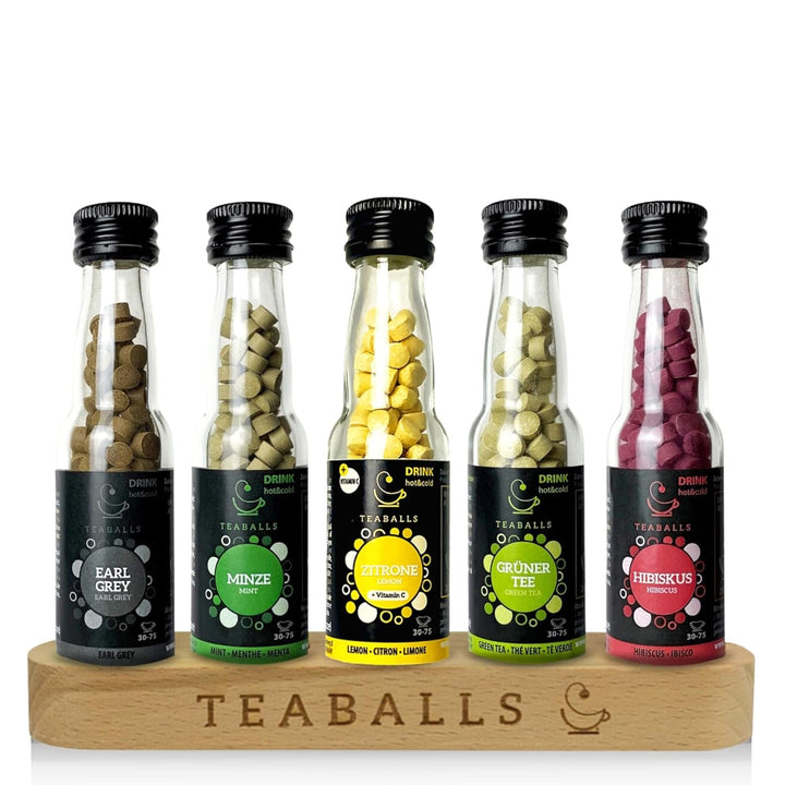 TEABALLS - Set de 3 POWER TEA MIX - ZMEURĂ, ENERGIE, CIREȘE Pentru aproximativ 120 de cești de ceai