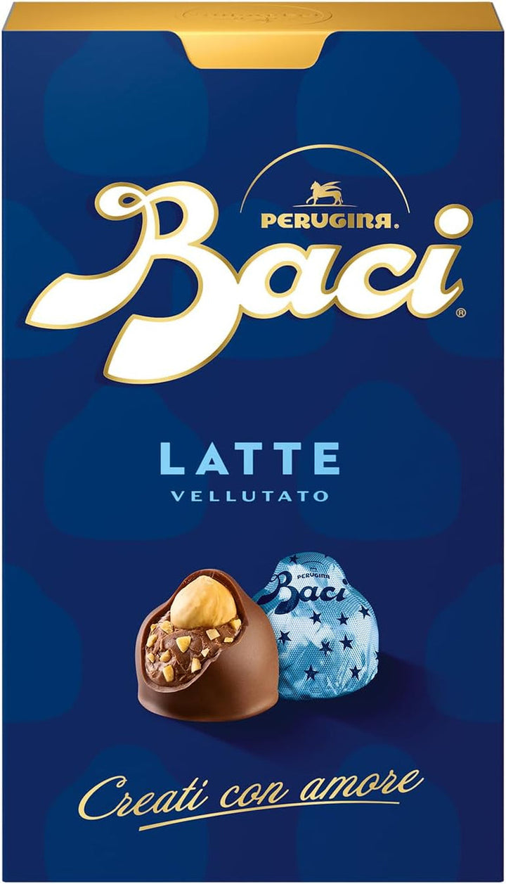 Perugina Baci, ciocolată cu umplutură de ciocolată cu lapte și alune, 200 grame Bomboane de Ciocolata Naty Shop