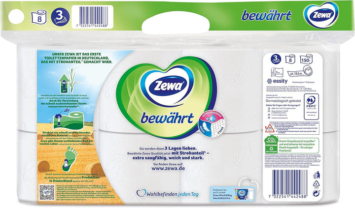 Hârtie igienică Zewa Proven cu conținut de paie 7X 8 role