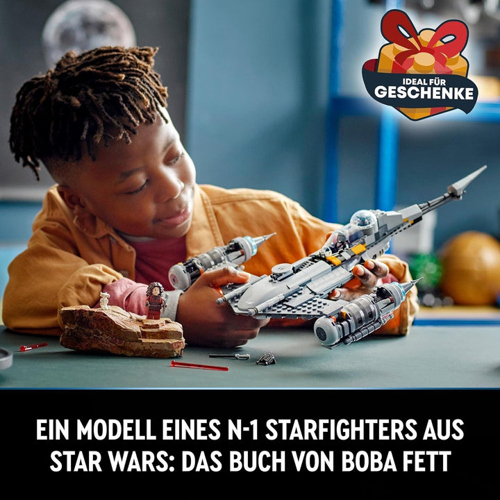 LEGO Star Wars Luptătorul Mandalorian N-1 din Cartea lui Boba Fett, jucărie construibilă cu navă spațială, set de 4 personaje, inclusiv figura Baby Yoda 75325 Seturi de constructie Besuche den LEGO-Store