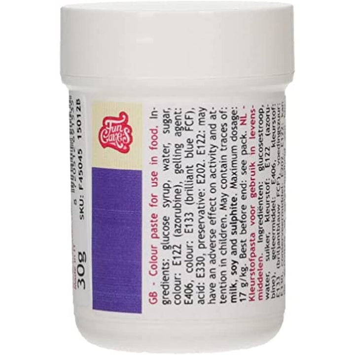 Funcakes Pastenfarbe Blattgrün; Konzentrierte Lebensmittelfarbe Für Teig, Sahne, Fondant, Marzipan, Teig, Modellier- Und Blütenpaste. Halal Und Koscher. 30 G Coloranti Alimentari Naty Shop Violet