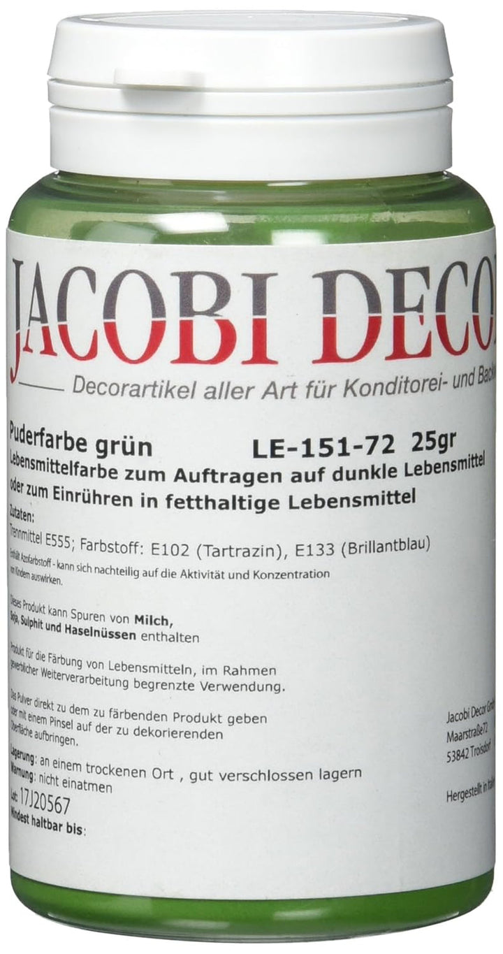 Cake Company, colorant alimentar pudra, liposolubil, 25 grame Coloranti Alimentari Naty Shop Verde