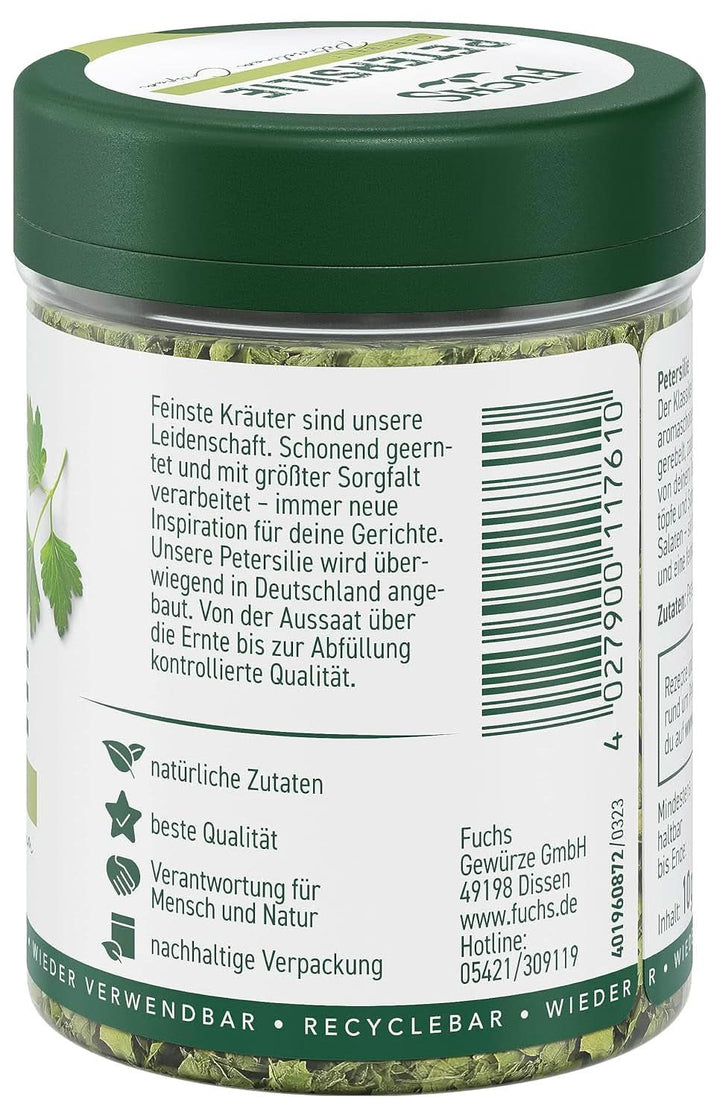 Fuchs - Parsley Rubbed - Aromă de plante pentru mâncăruri cu ouă, legume și salate - 10 grame Condimente Naty Shop