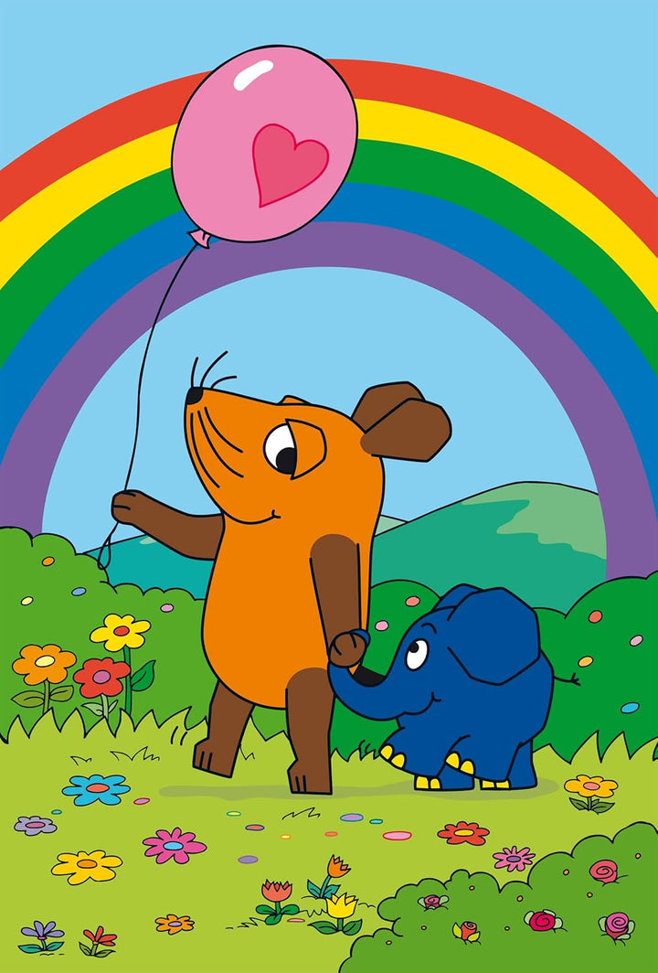 Schmidt Spiele 56212 Mouse, prieteni buni, 3X24 piese puzzle pentru copii, albastru Puzzle Naty Shop