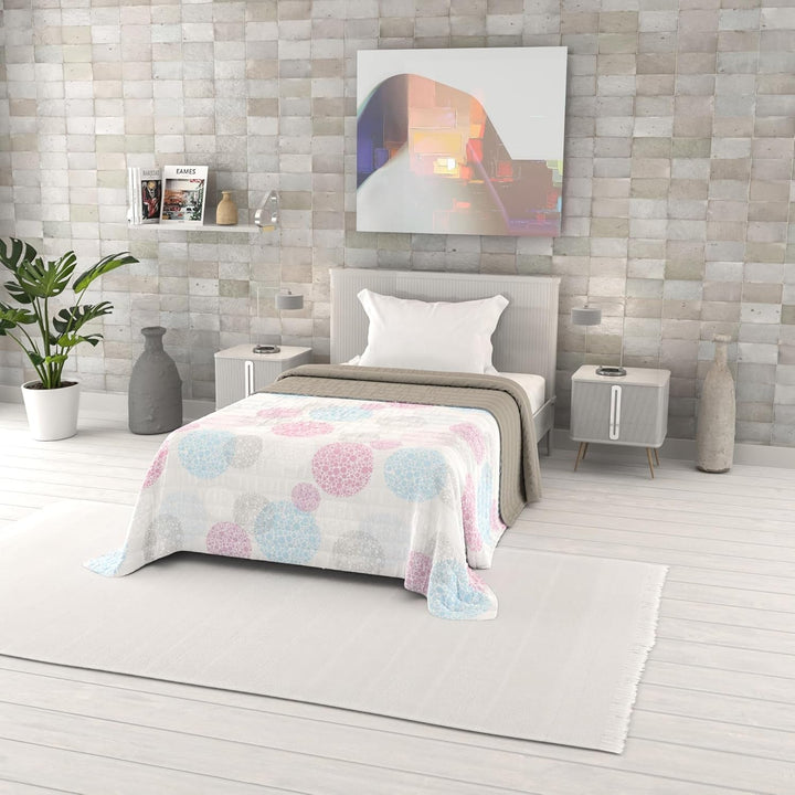 Cuvertură de vară imprimată Fantasy, umplutură din poliester, Petali, 260X270Cm Plapumi si pilote Naty Shop Moleculă 220X270Cm