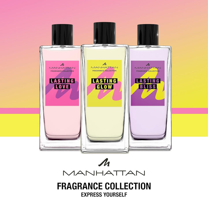 Manhattan Lasting Love Eau De Parfum, parfum floral de trandafir pentru femei cu coacăze negre, iasomie și mosc, 100 ml