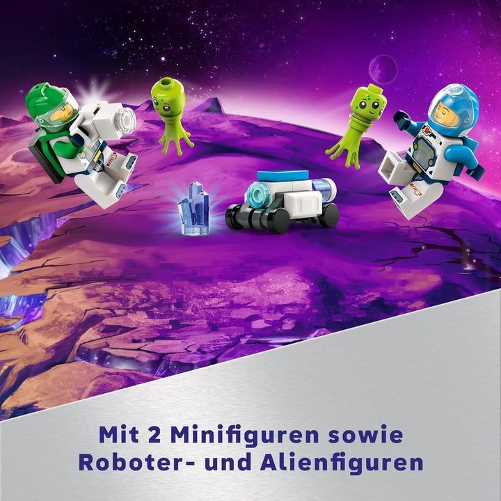 LEGO City Space Rover cu extratereștri, set de mașină cu figurine robot și extratereștri, cadou de ziua de naștere pentru băieți și fete de la 6 ani, cu 2 minifigurine și un set de planete 60431 Seturi de constructie Besuche den LEGO-Store