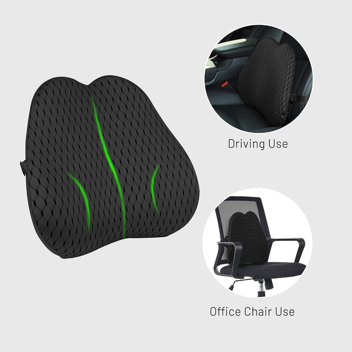 Livtribe Back Cushion, Memory Foam Lumbar Cushion Car, Ergonomic Lumbar Support Cushion pentru scaun de birou, scaun auto, scaun cu rotile (negru) Perne lombare Naty Shop