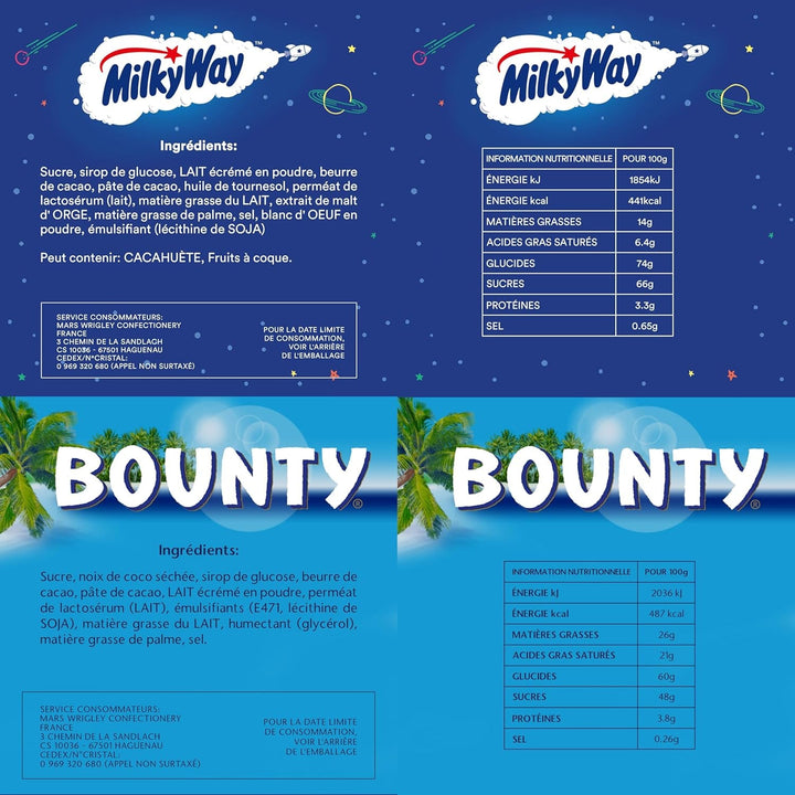 Pachet Mix, Mars, Snickers, Bounty, Twix, Milky Way și altele Bomboane de Ciocolata Naty Shop