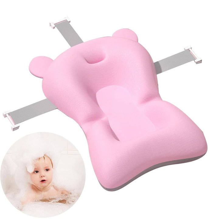 Pernă de sprijin pentru baie pentru bebeluși, previne alunecarea, moale, uscare rapidă, reglabilă Mama si Copilul Naty Shop Roz