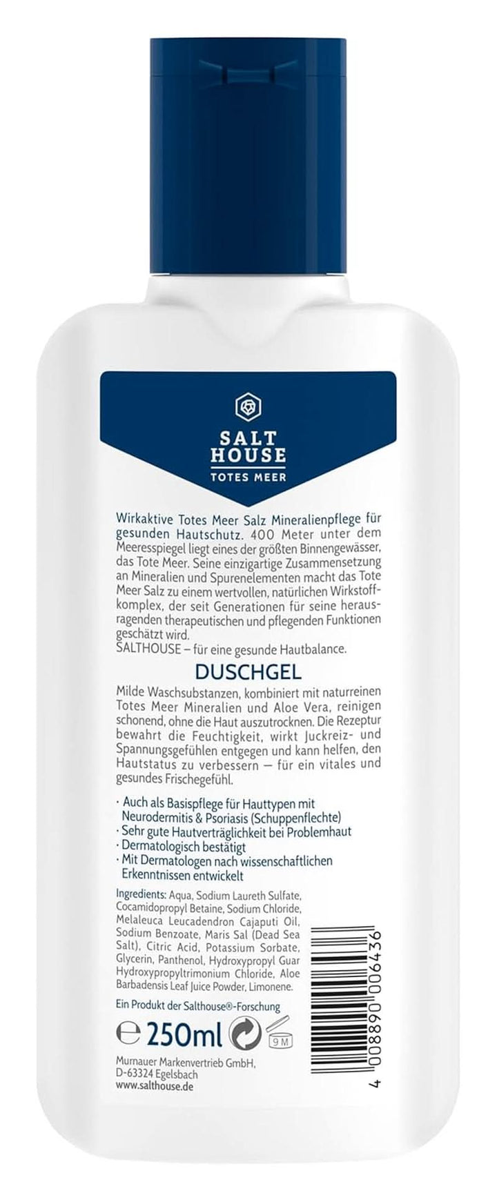 Salthouse Dead Sea Therapy, Gel de duș cu Aloe Vera, 250 ml Duș și baie Naty Shop