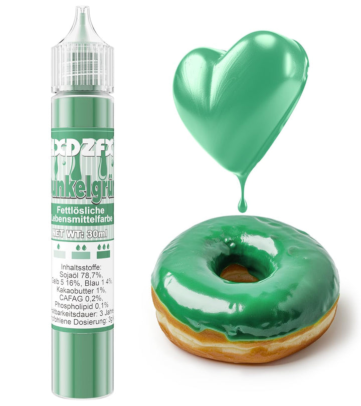 Colorant alimentar liposolubil, pe baza de ulei, 30 ml Coloranti Alimentari Naty Shop Verde inchis