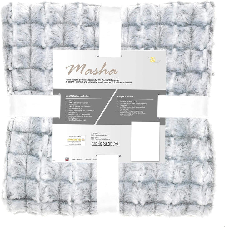 Aqua-Textil Fluffy cuddly pătură 150 X 200 Cm Gri Alb Melange Plush TV pătură Bedspread Sherpa Fleece Oeko-Tex Ottawa Paturi si Cuverturi Besuche den aqua-textil-Store Blană faux gri Lenjerie de pat 155 X 220 Cm