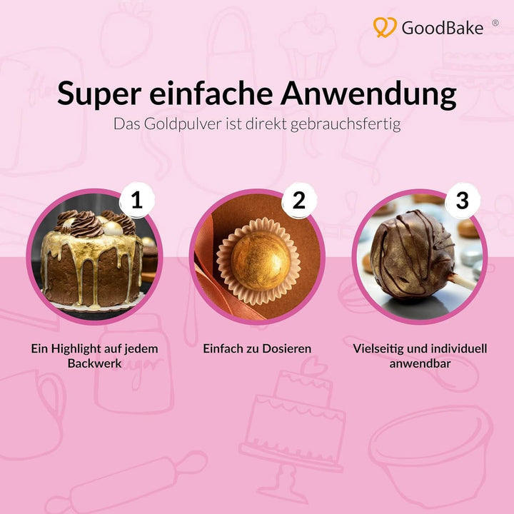 Goodbake Happy Glitter Gold - Glitter alimentar comestibil, 10 grame Glitter Naty Shop